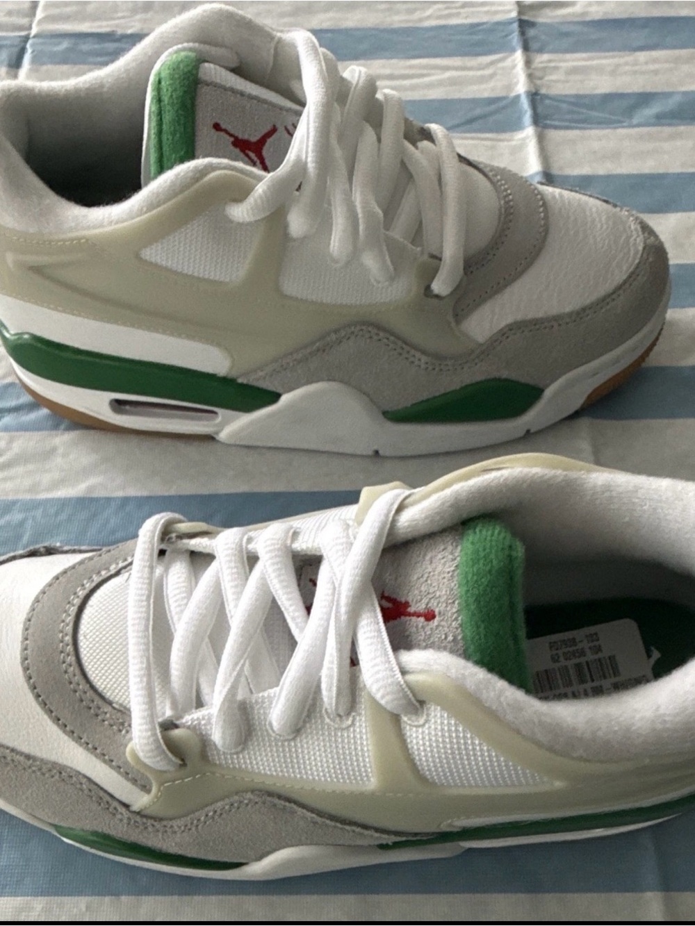 Air Jordan 4 RM Pine Green GS White Neutral Grey 6Y / Women 7.5 FQ7938-103